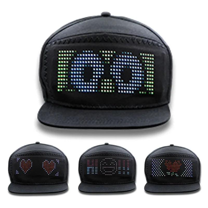 Smart GlowCap: Customizable LED Display Hat - Light Up The Night - THESHOP.IST