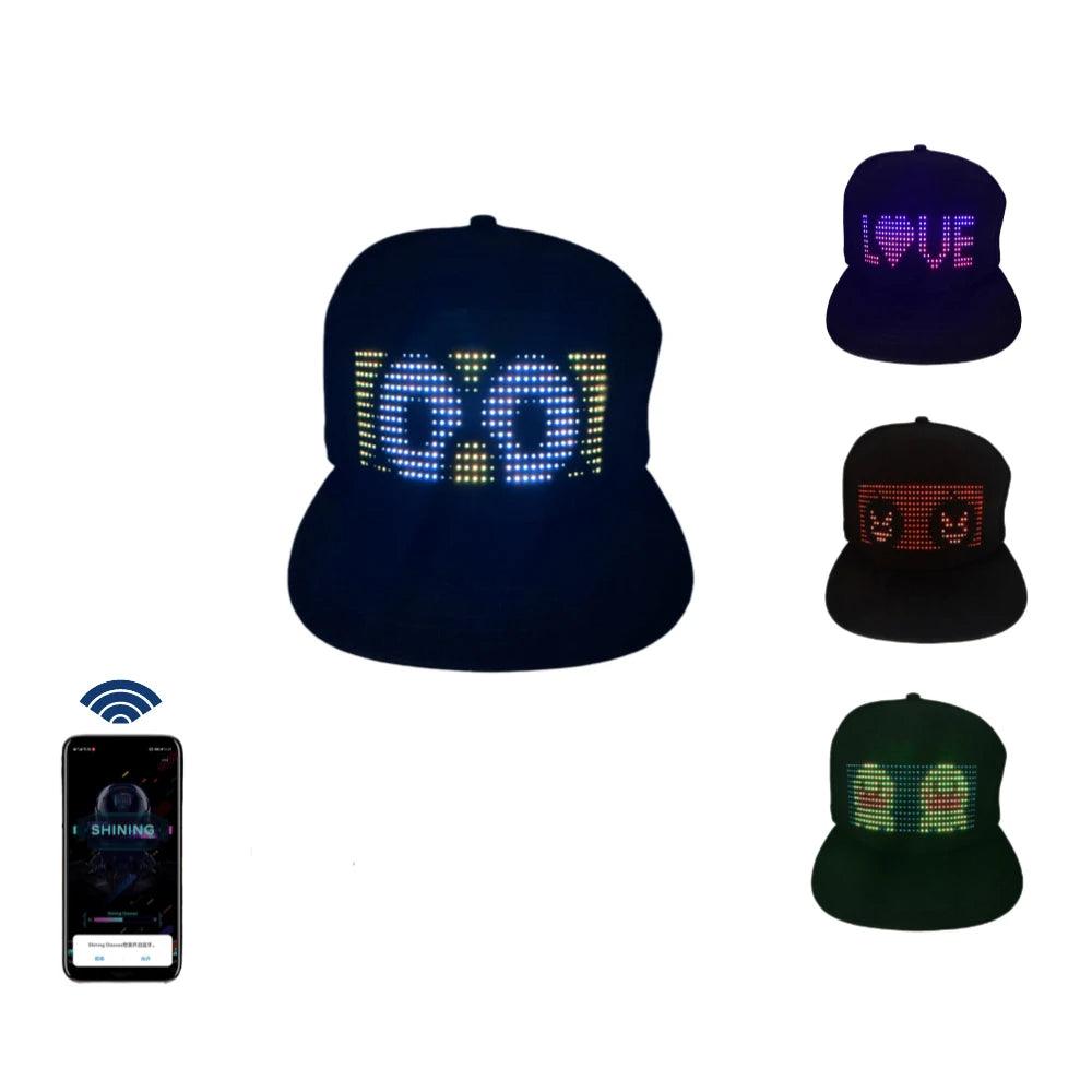 Smart GlowCap: Customizable LED Display Hat - Light Up The Night - THESHOP.IST