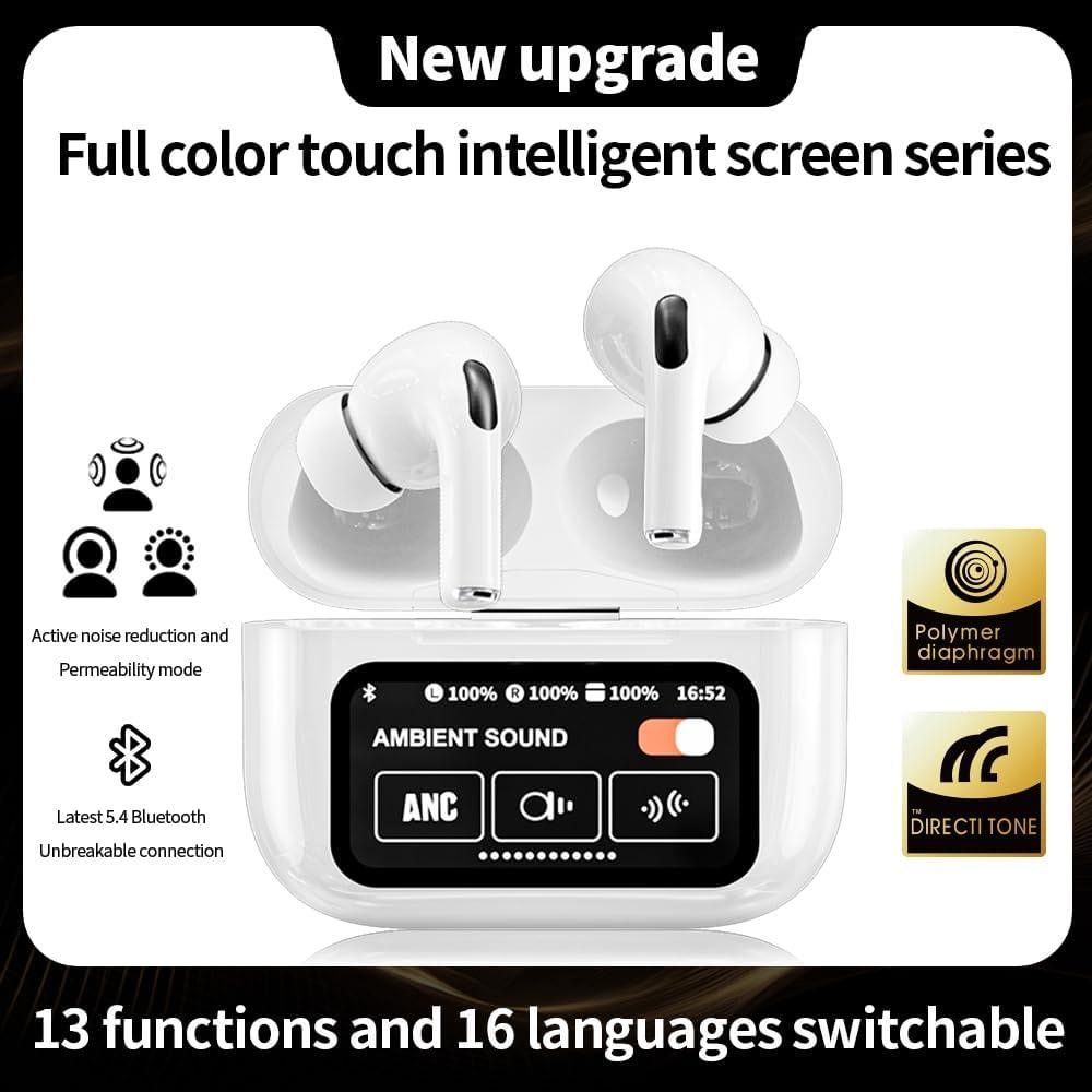 A9 PRO Smart Wireless Earbuds with Touch Screen, ANC & ENC - THESHOP.IST