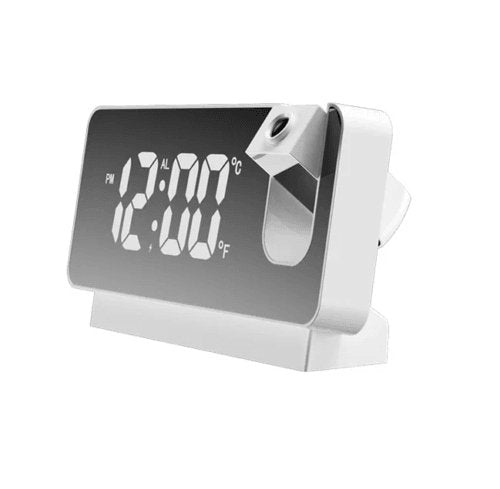 Celestial Display LED Projection Alarm Clock with USB Charging & Mirror Finish - THESHOP.IST