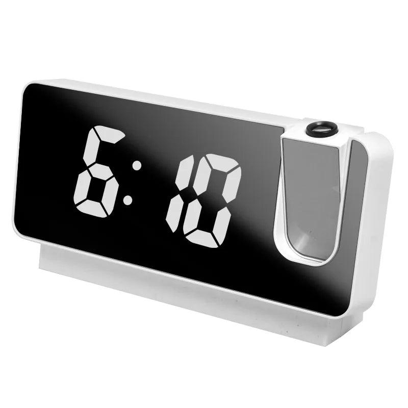 Celestial Display LED Projection Alarm Clock with USB Charging & Mirror Finish - THESHOP.IST