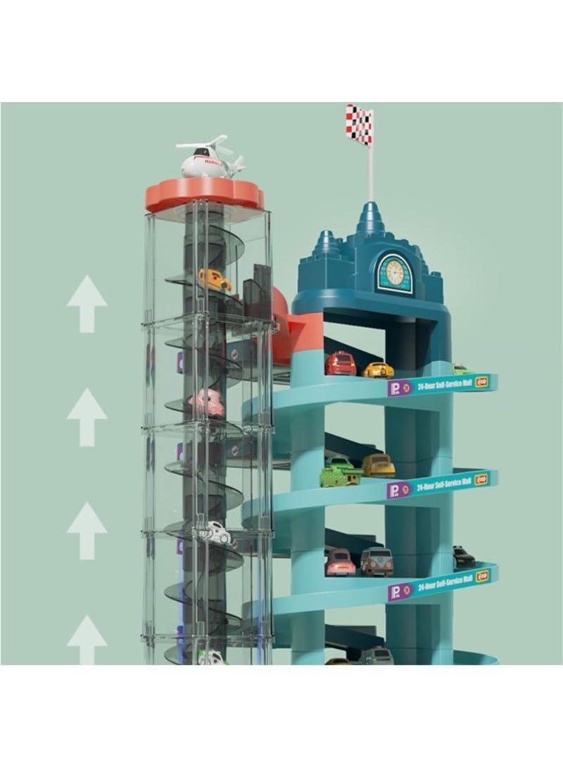 Interactive Multi - Level Car Parking Toy Set - Adventure Play with Electric Lift for Cars and Windmill Design for Kids Aged 3 - 8 - THESHOP.IST