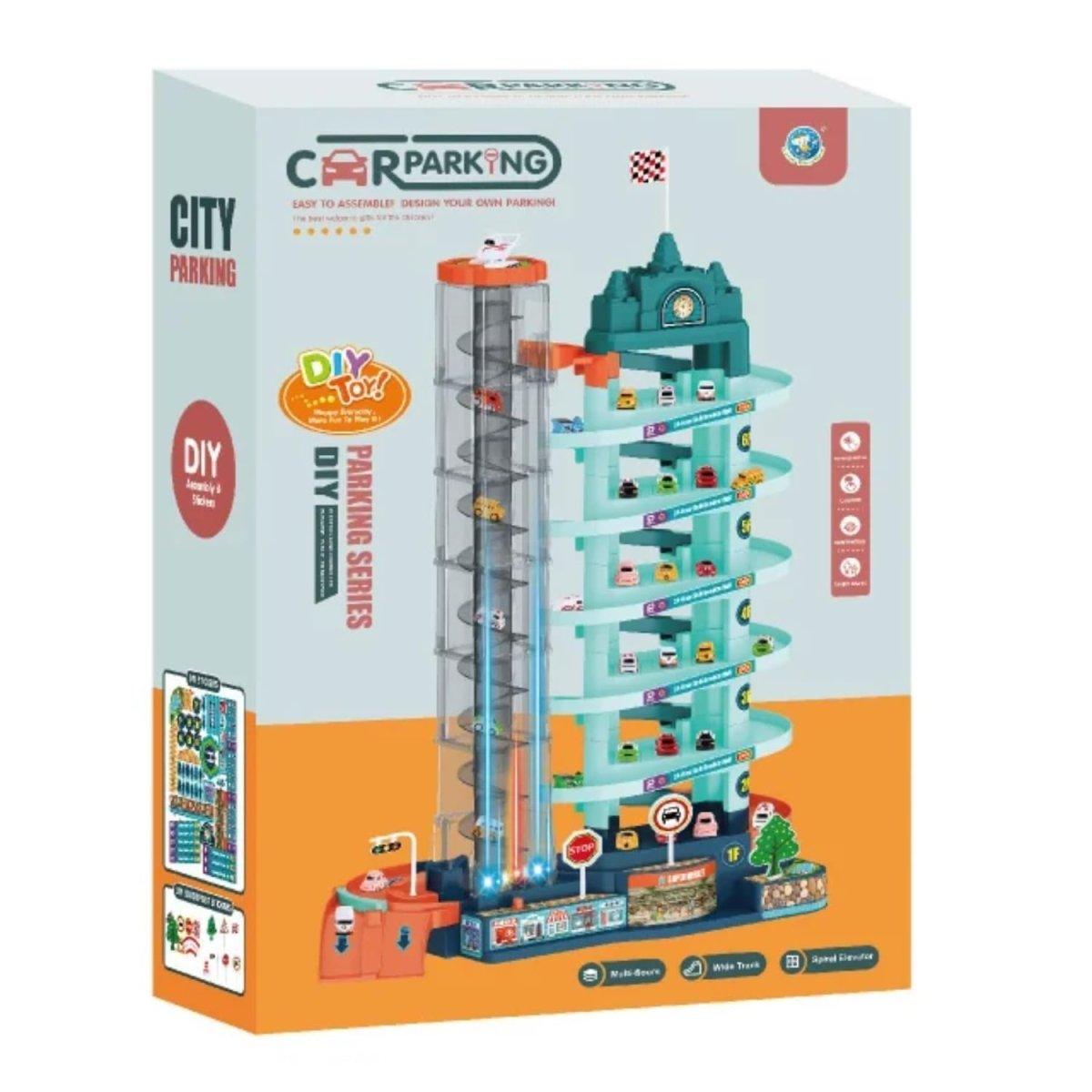 Interactive Multi - Level Car Parking Toy Set - Adventure Play with Electric Lift for Cars and Windmill Design for Kids Aged 3 - 8 - THESHOP.IST