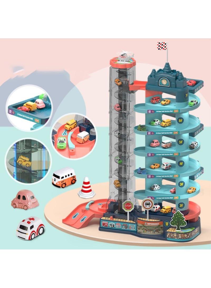 Interactive Multi - Level Car Parking Toy Set - Adventure Play with Electric Lift for Cars and Windmill Design for Kids Aged 3 - 8 - THESHOP.IST