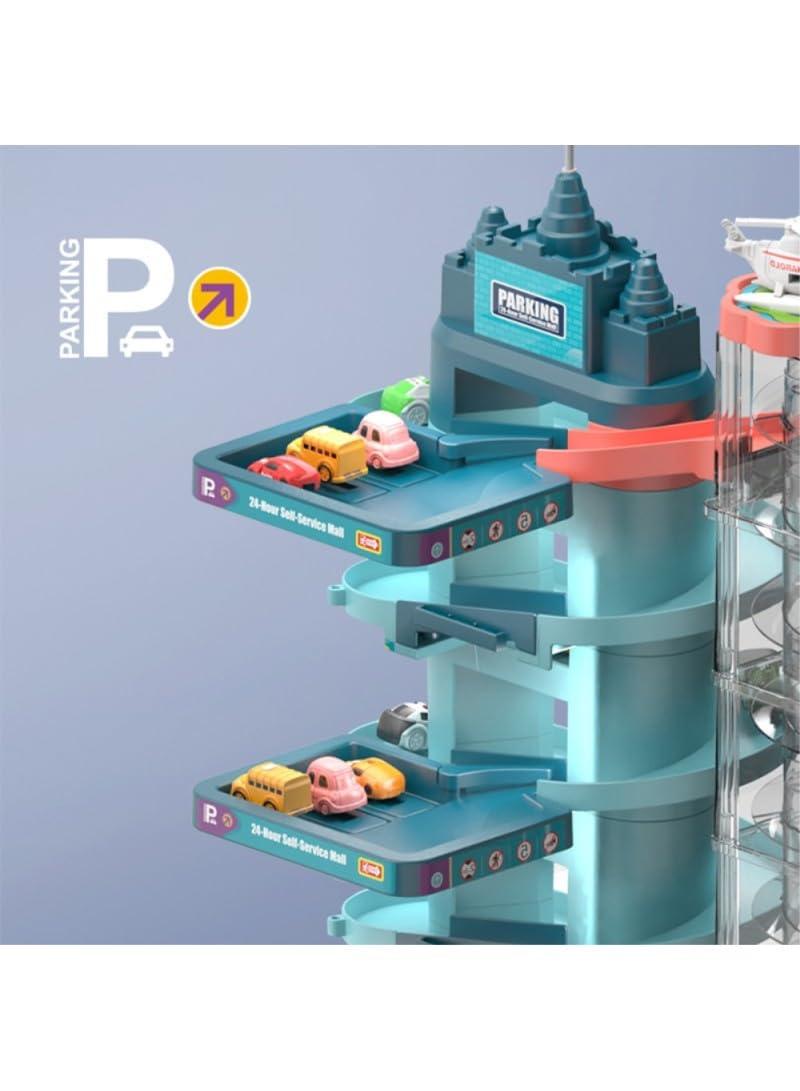 Interactive Multi - Level Car Parking Toy Set - Adventure Play with Electric Lift for Cars and Windmill Design for Kids Aged 3 - 8 - THESHOP.IST