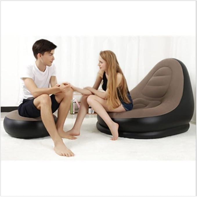 Modern Inflatable Single Sofa Lounger Chair with Ottoman and Easy Foot Pump - THESHOP.IST