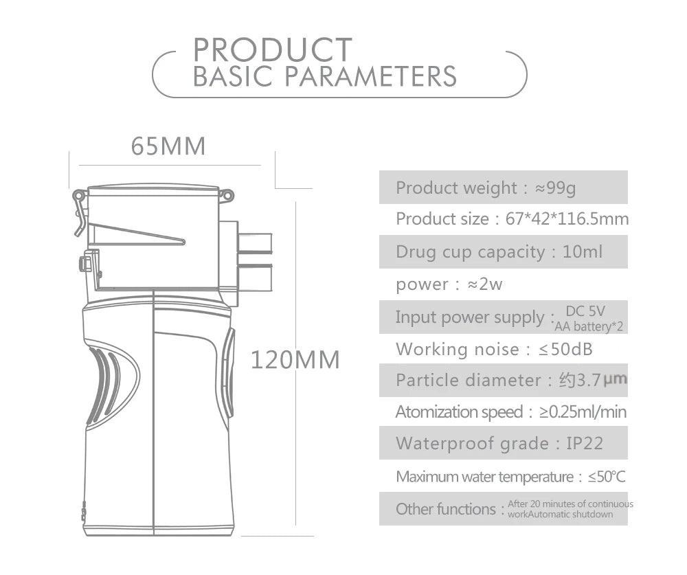 PORTNEB Mini Portable Ultrasonic Nebulizer with Dual Power Supply and Waterproof Design - THESHOP.IST