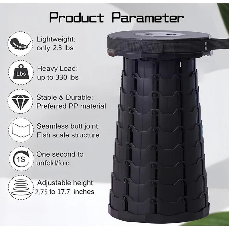 Travel and Camping Stool Retractable and Collapsible for Public Travel, Picnic, Home Party and Gatherings - THESHOP.IST